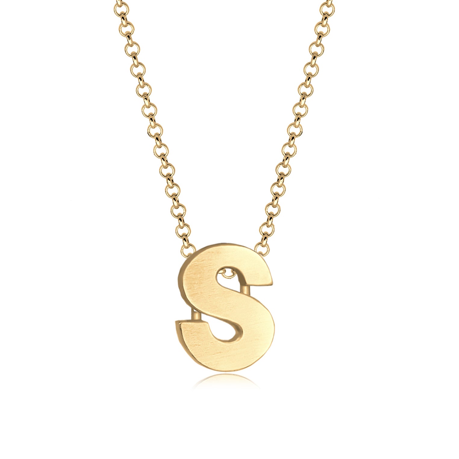 Gold - Elli | Halskette Buchstabe S | 925 Sterling Silber vergoldet