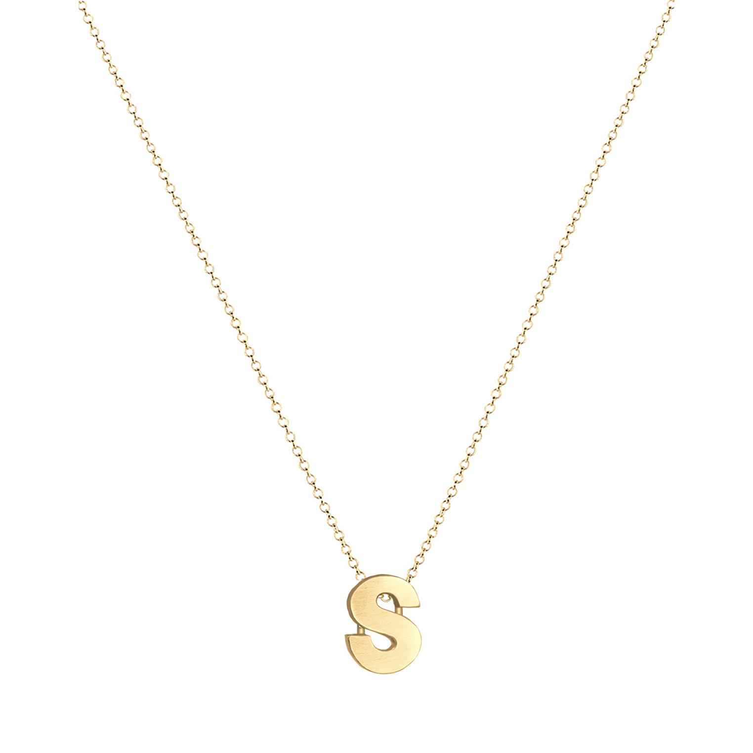 Gold - Elli | Halskette Buchstabe S | 925 Sterling Silber vergoldet