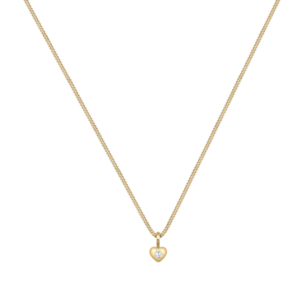 Gold - Elli PREMIUM | Halskette Herz | Zirkonia (Weiß) | 585 Gelbgold