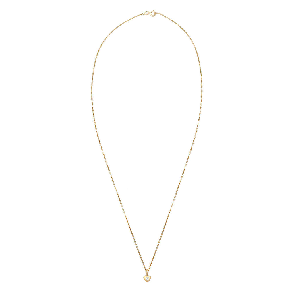 Gold - Elli PREMIUM | Halskette Herz | Zirkonia (Weiß) | 585 Gelbgold