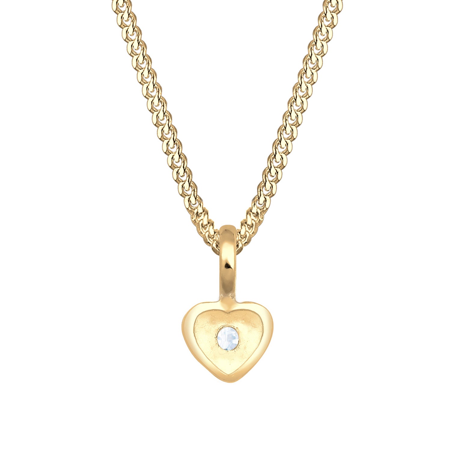 Gold - Elli PREMIUM | Halskette Herz | Zirkonia ( Weiß ) | 585 Gelbgold