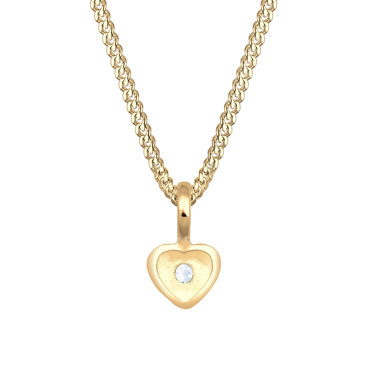 Gold - Elli PREMIUM | Halskette Herz | Zirkonia (Weiß) | 585 Gelbgold