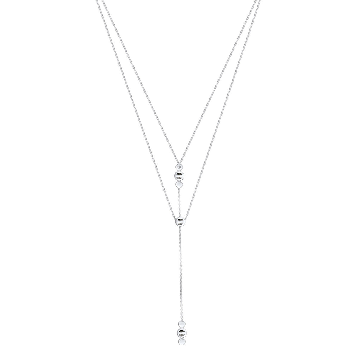 Silber - Elli | Layer-Halskette | mit Kristallen von Swarovski® (Weiß) | 925er Sterling Silber