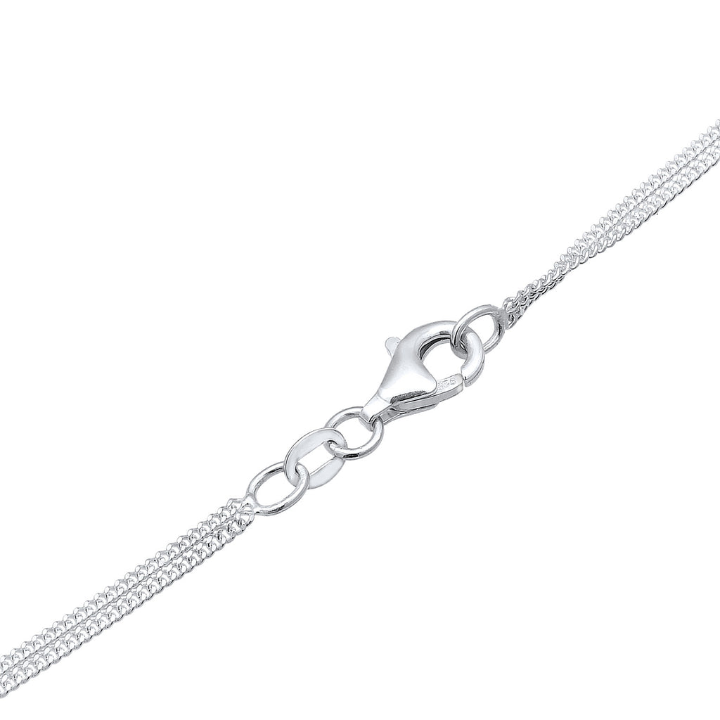 Silber - Elli | Layer-Halskette | mit Kristallen von Swarovski® (Weiß) | 925er Sterling Silber