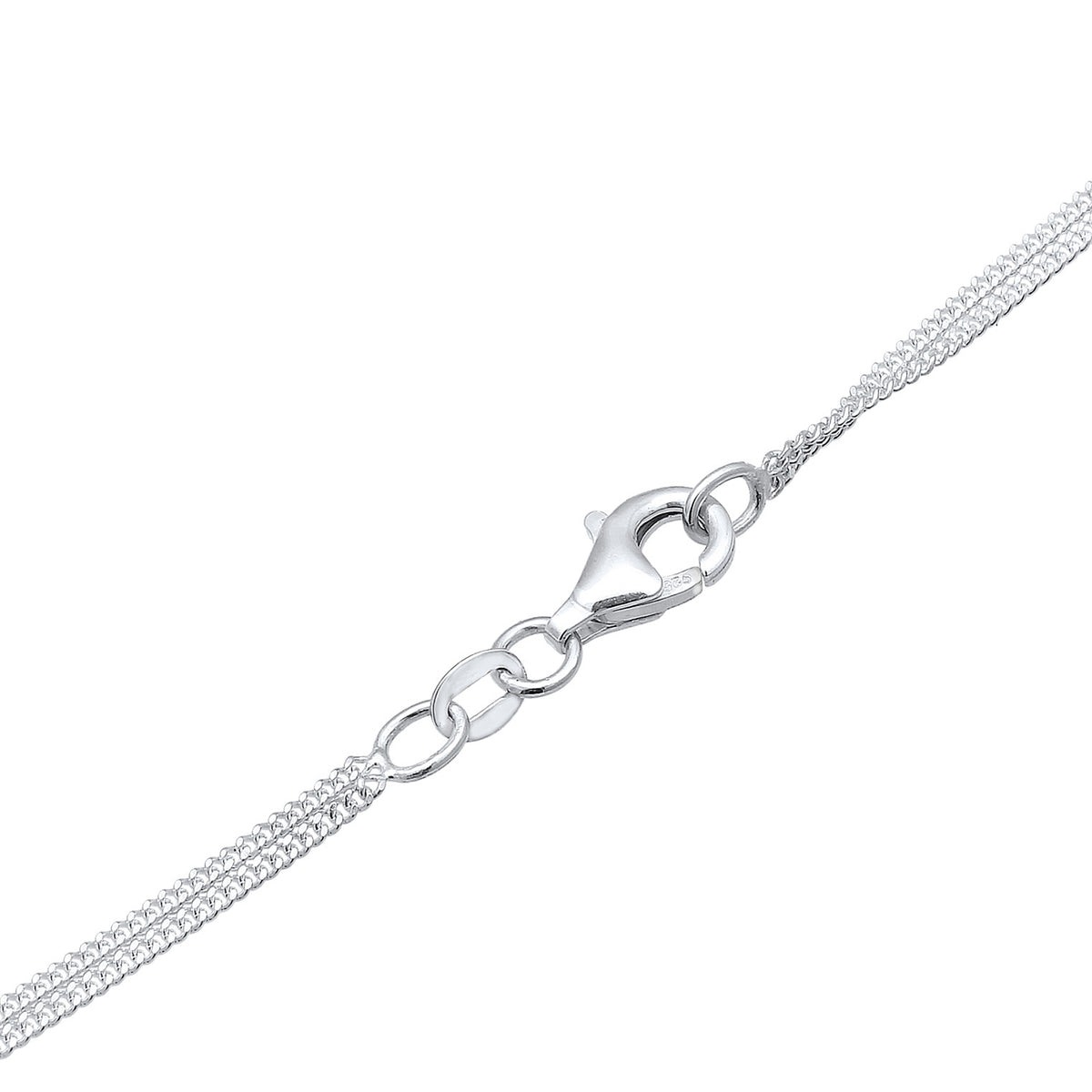 Silber - Elli | Layer-Halskette | mit Kristallen von Swarovski® (Weiß) | 925er Sterling Silber