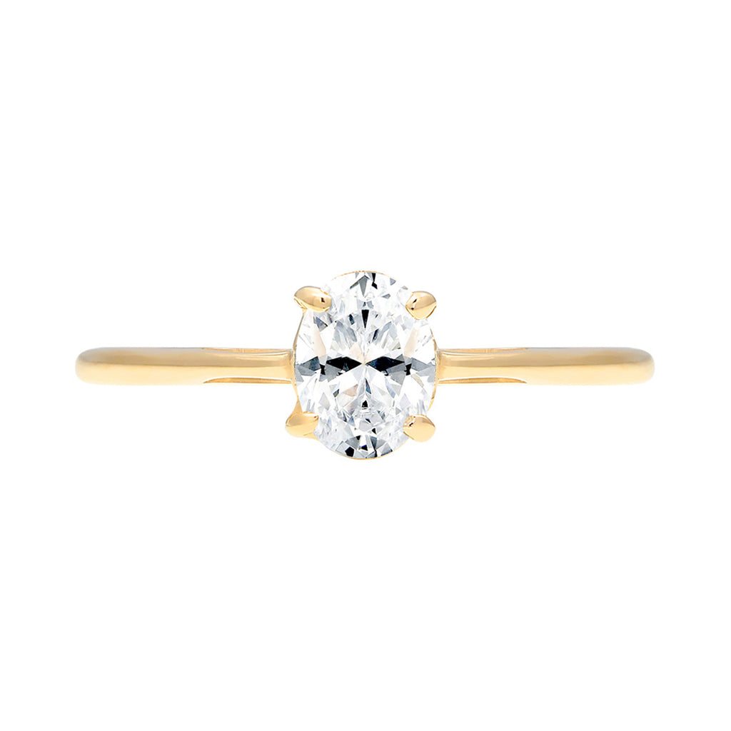 Gold - Elli PREMIUM | Verlobungsring | Topas ( Weiß ) | 585 Gelbgold