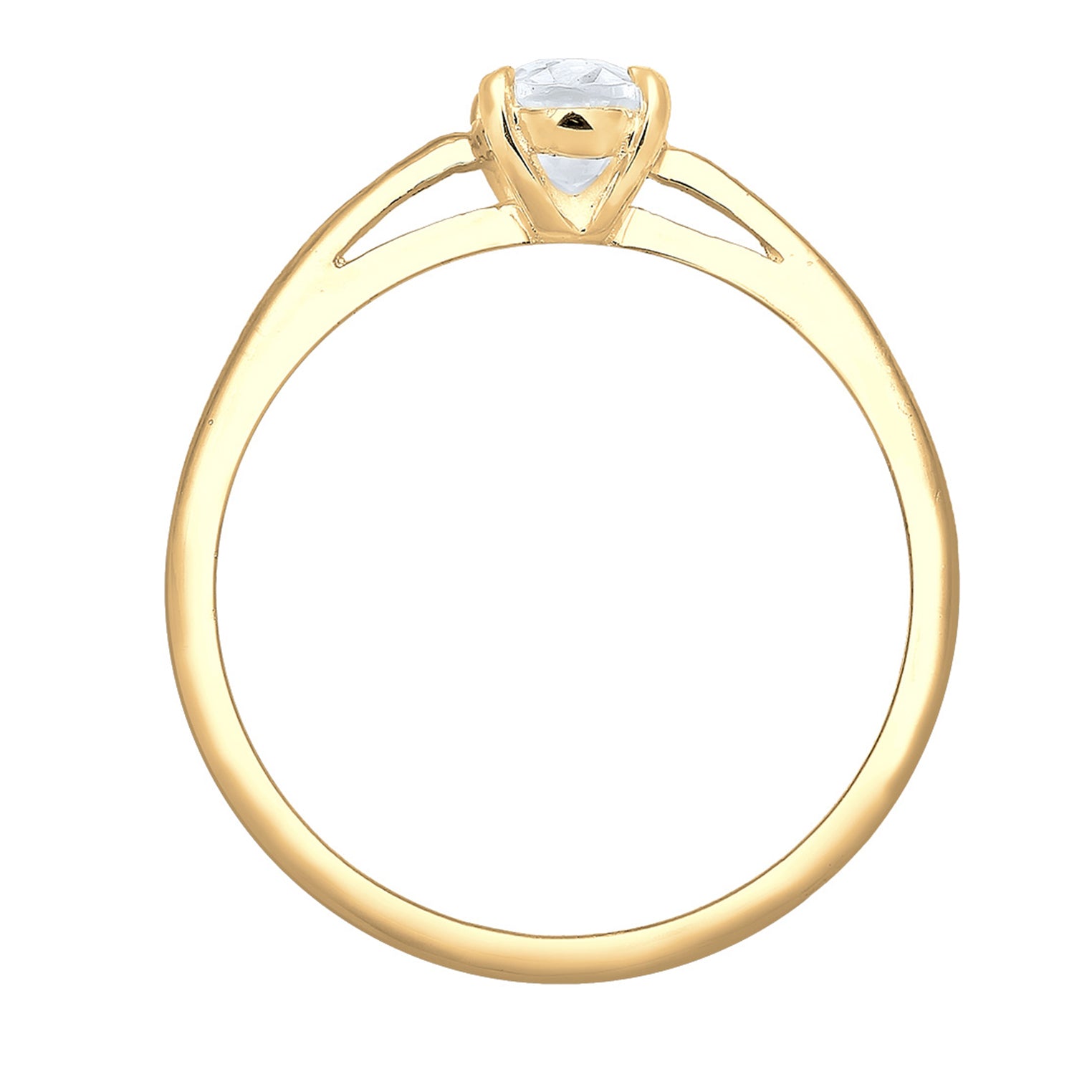 Gold - Elli PREMIUM | Verlobungsring | Topas ( Weiß ) | 585 Gelbgold