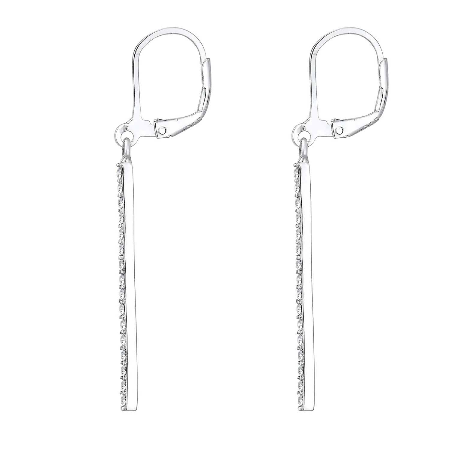 Silber - Elli | Ohrhänger Geo | Mit Kristallen von Swarovski® (Weiß) | 925er Sterling Silber