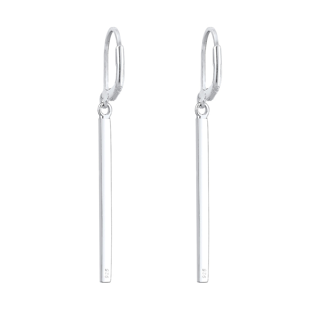 Silber - Elli | Ohrhänger Geo | Mit Kristallen von Swarovski® (Weiß) | 925er Sterling Silber
