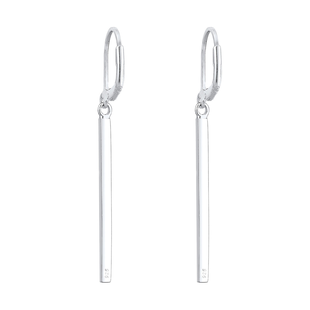 Silber - Elli | Ohrhänger Geo | Mit Kristallen von Swarovski® (Weiß) | 925er Sterling Silber