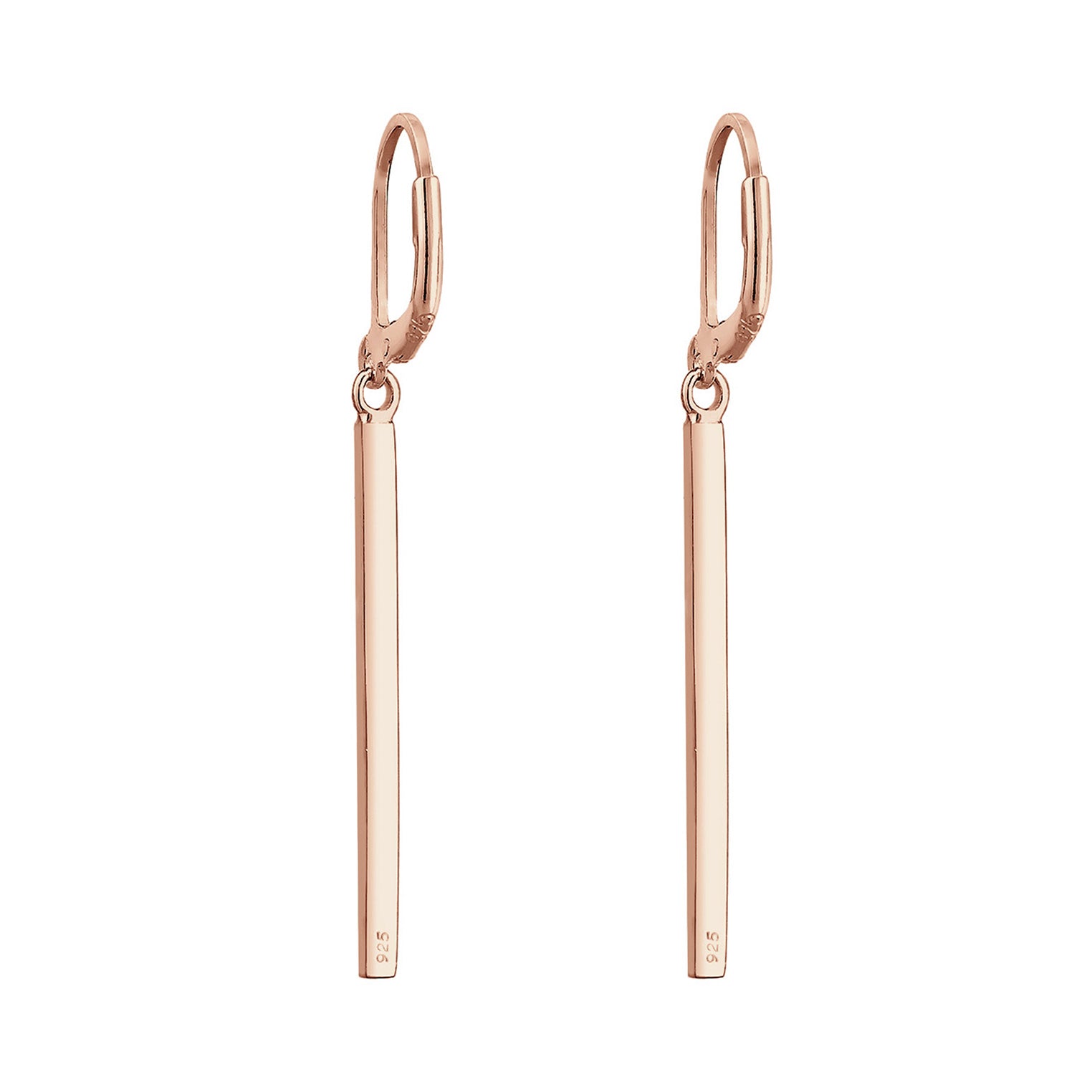 Roségold - Elli | Ohrhänger Geo | Mit Kristallen von Swarovski® (Weiß) | 925 Sterling Silber Rosegold