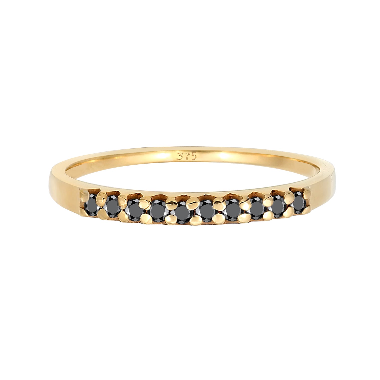 Gold - Elli DIAMONDS | Ring | Diamant ( Schwarz, 0,15 ct ) | 375 Gelbgold