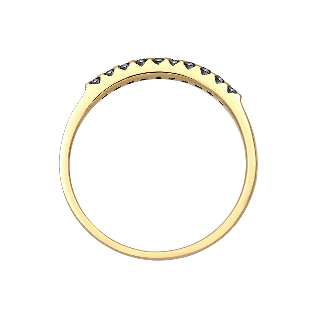 Gold - Elli DIAMONDS | Ring | Diamant ( Schwarz, 0,15 ct ) | 375 Gelbgold