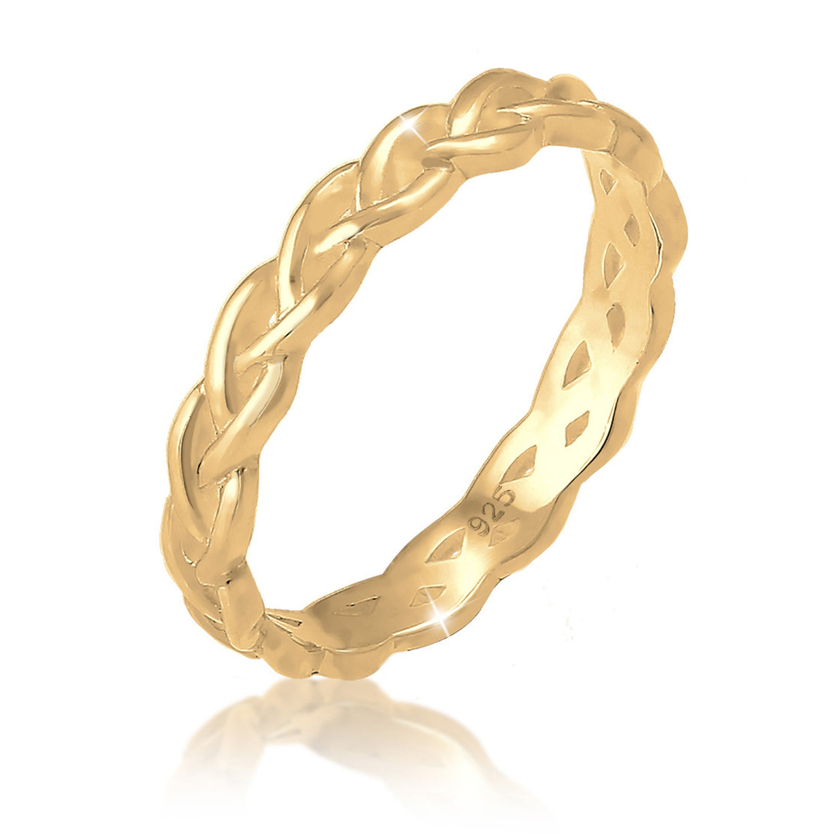 Gold - Elli | Ring Knoten | 925 Sterling Silber vergoldet