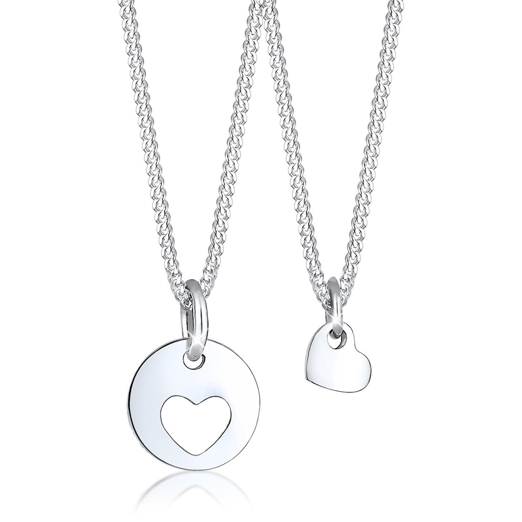 Silber - Elli | Halskettenset Herz Mutter Kind | 925 Sterling Silber