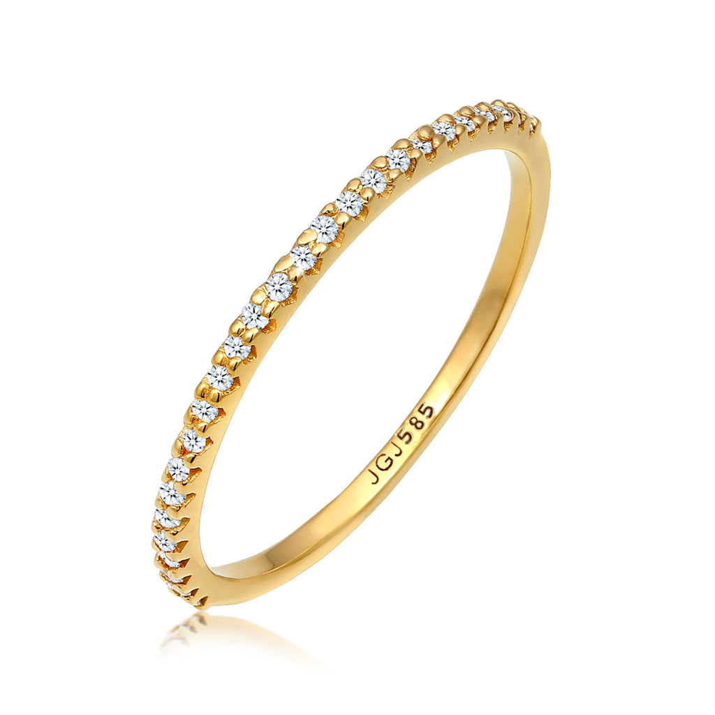 Gold - Elli DIAMONDS | Ring | Diamant ( Weiß, 0,125 ct ) | 585 Gelbgold