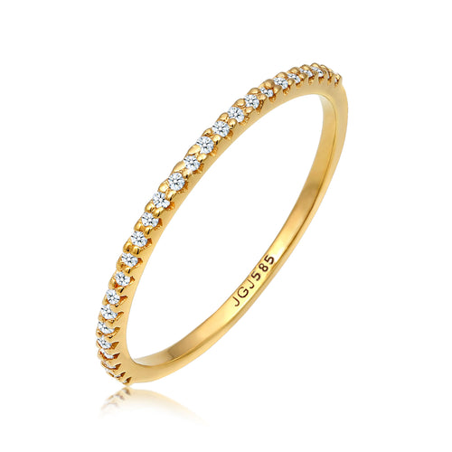 Gold - Elli DIAMONDS | Ring | Diamant ( Weiß, 0,125 ct ) | 585 Gelbgold
