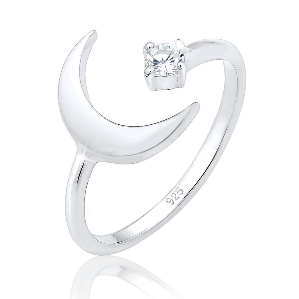 Silber - Elli | Ring Astro | Zirkonia ( Weiß ) | 925er Sterling Silber