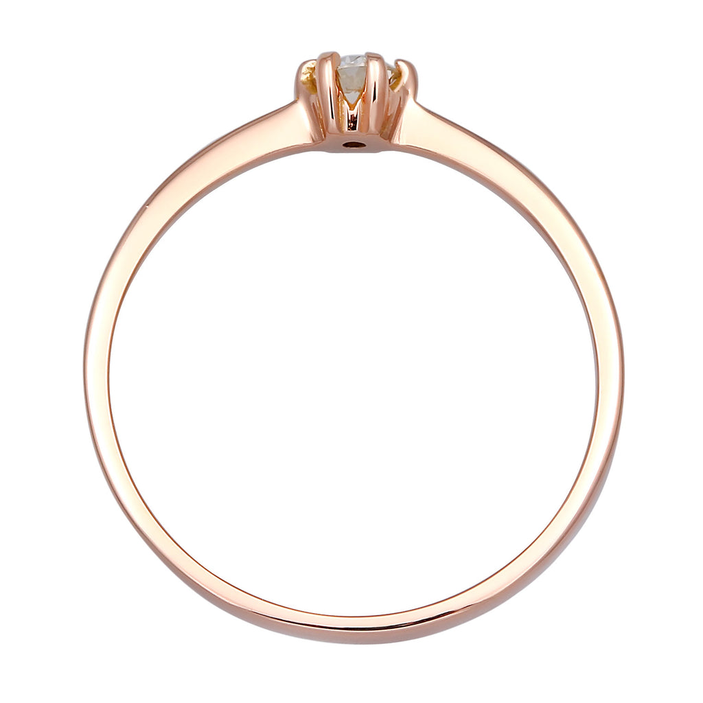 Roségold - Elli DIAMONDS | Solitär-Ring | Diamant ( Weiß, 0,11 ct ) | 750 Roségold