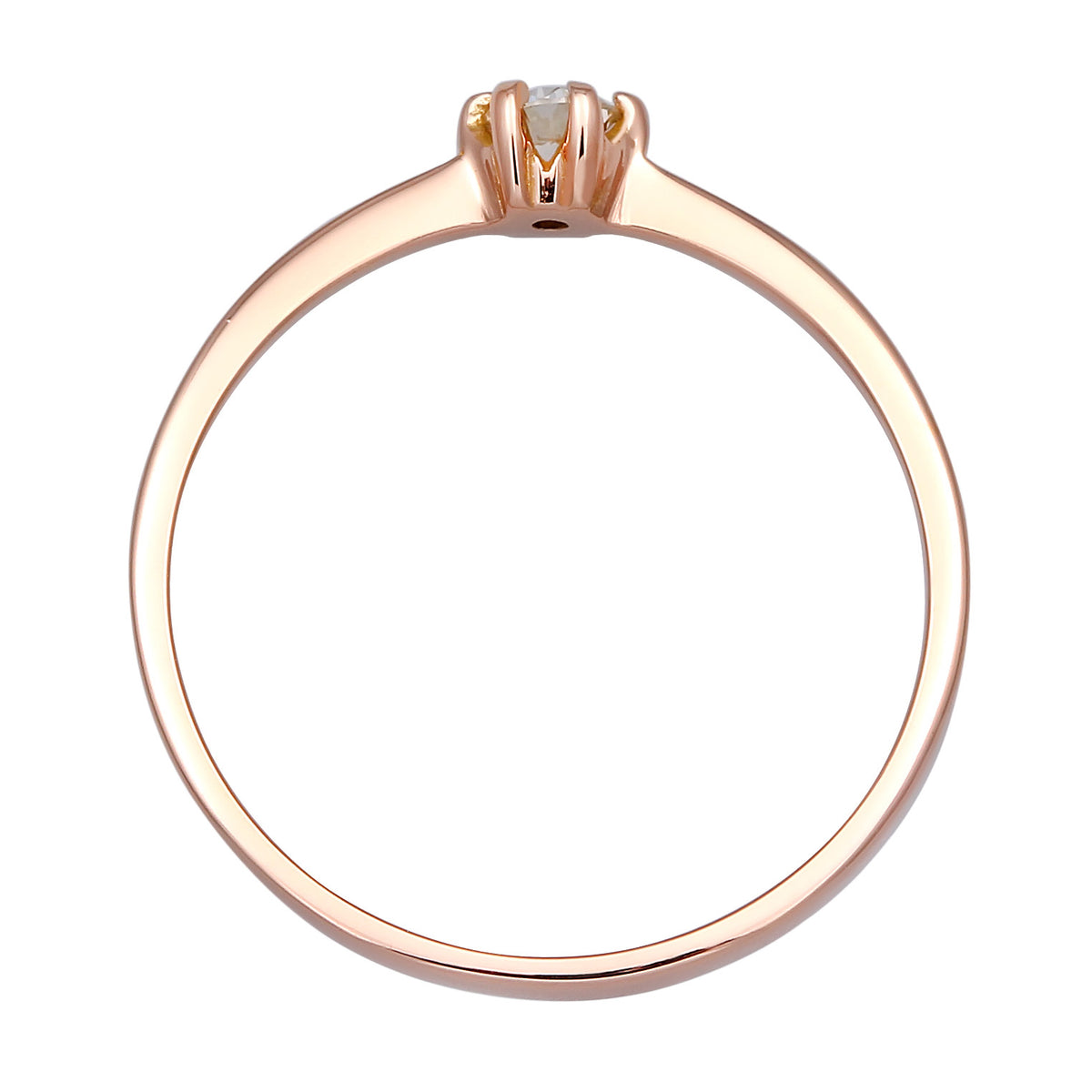 Roségold - Elli DIAMONDS | Solitär-Ring | Diamant ( Weiß, 0,11 ct ) | 750 Roségold