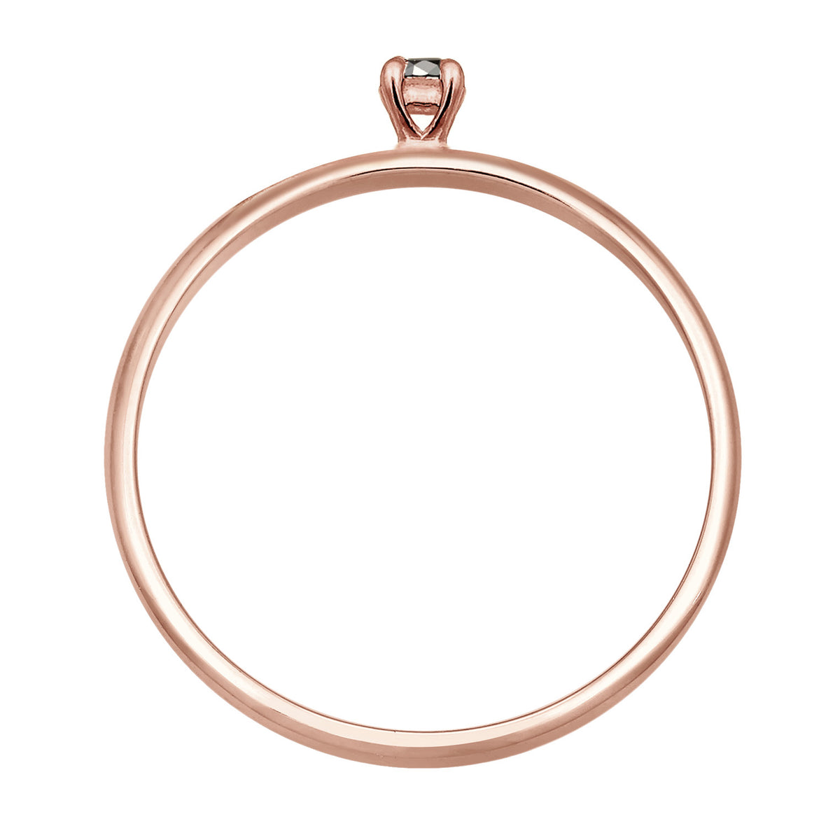 Roségold - Elli DIAMONDS | Ring | Diamant ( Schwarz, 0,015 ct ) | 750 Roségold