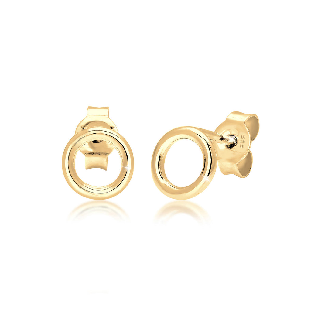 Gold - Elli PREMIUM | Ohrstecker Geo | 585 Gelbgold