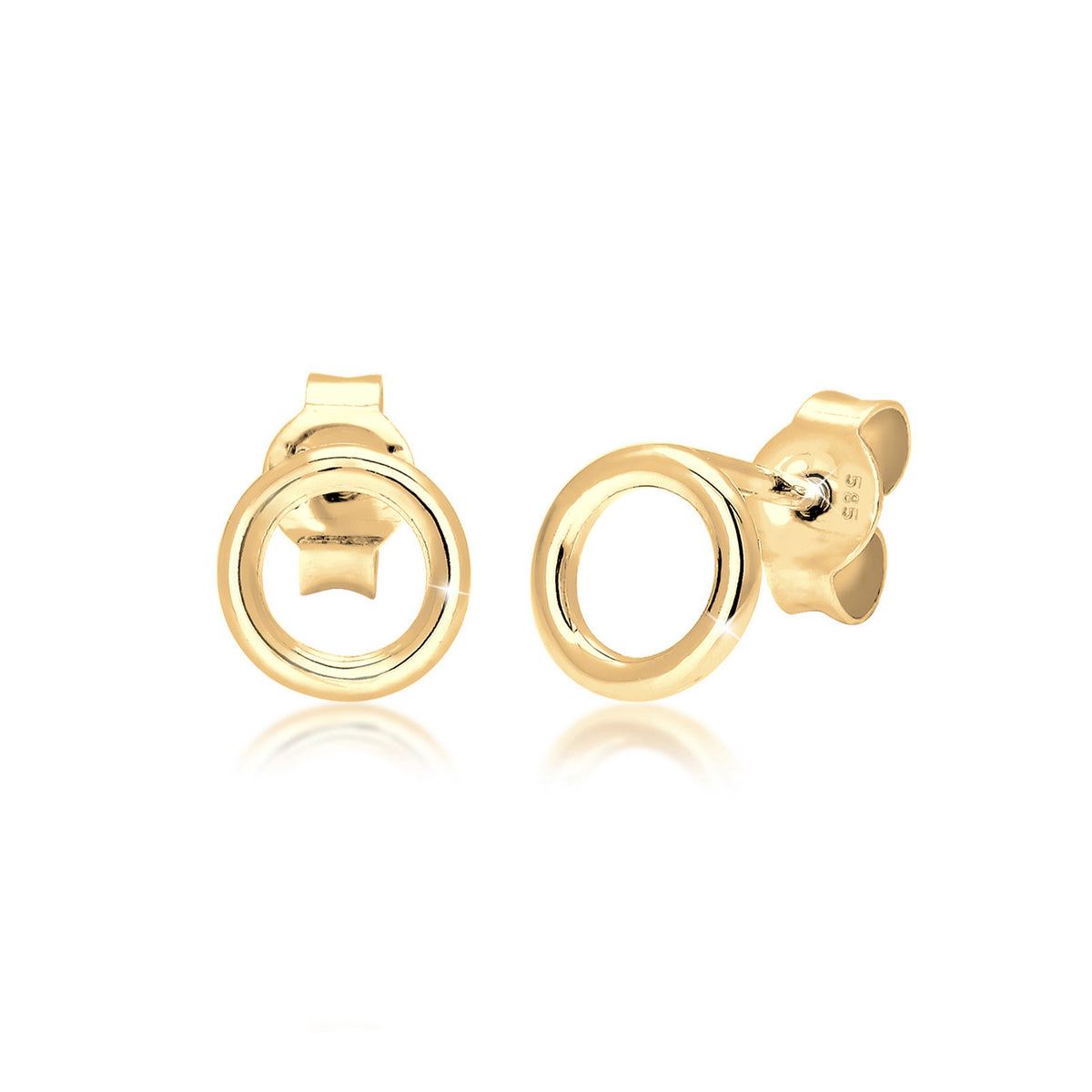 Gold - Elli PREMIUM | Ohrstecker Geo | 585 Gelbgold