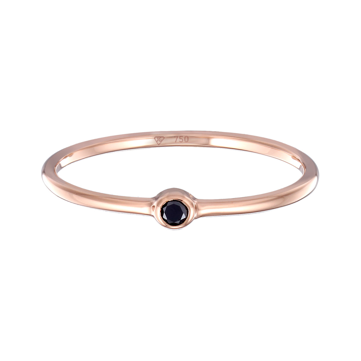 Roségold - Elli DIAMONDS | Ring | Diamant ( Schwarz, 0,03 ct ) | 750 Roségold