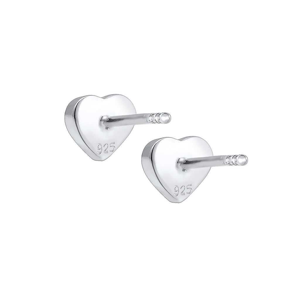 Rosa - Elli | Ohrstecker Herz | Emaille (Rosa) | 925er Sterling Silber