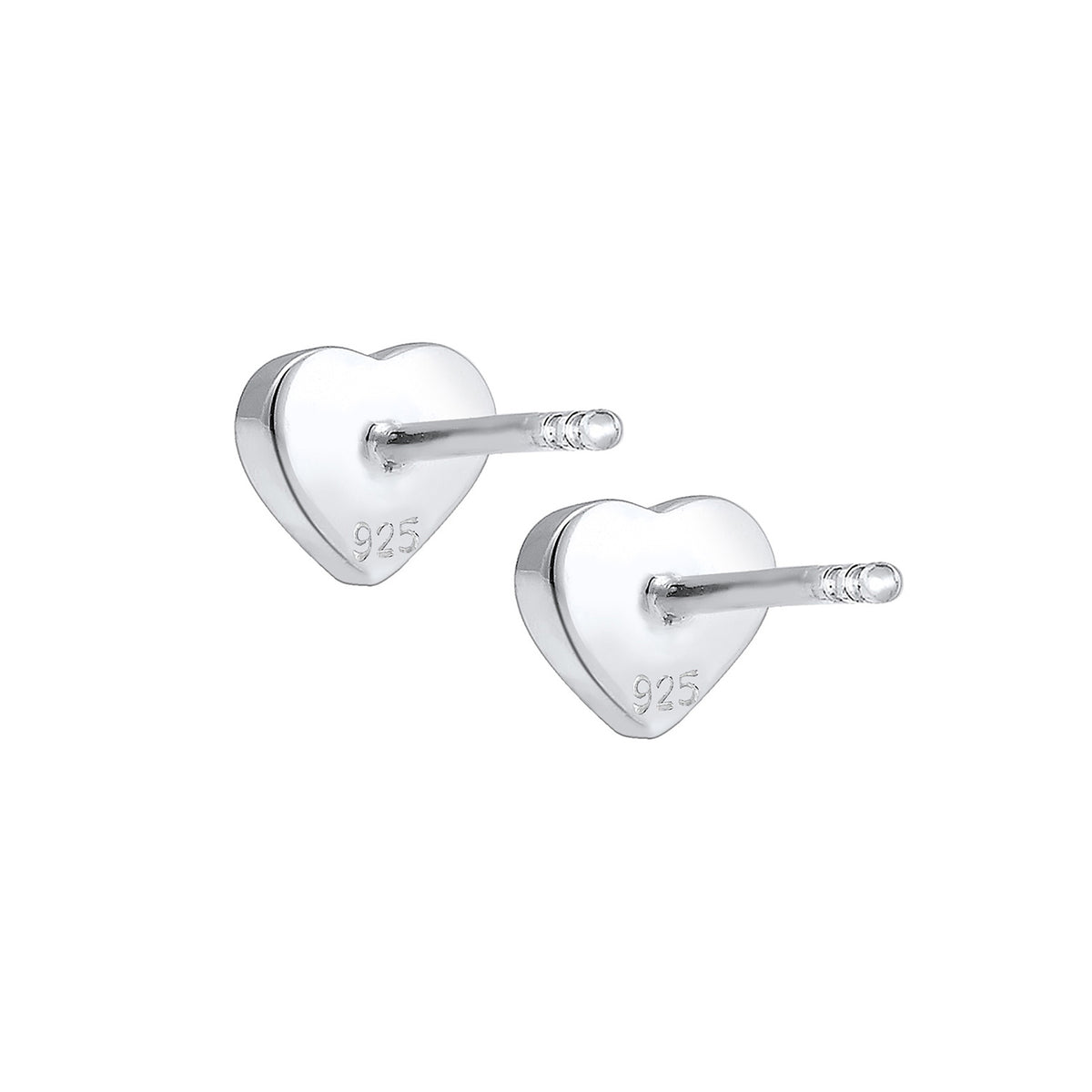 Rosa - Elli | Ohrstecker Herz | Emaille (Rosa) | 925er Sterling Silber