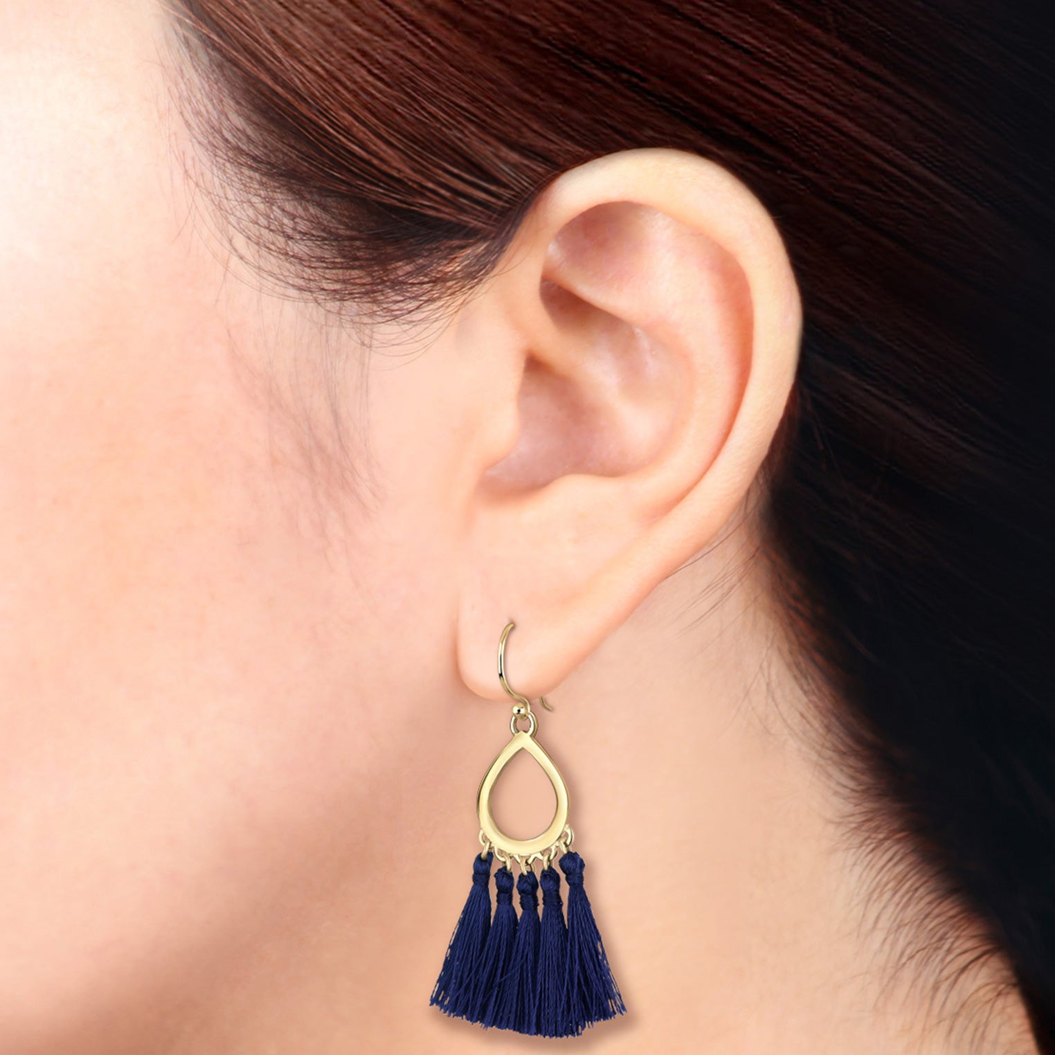 Dunkelblau - Elli | Ohrhänger | 925 Sterling Silber vergoldet