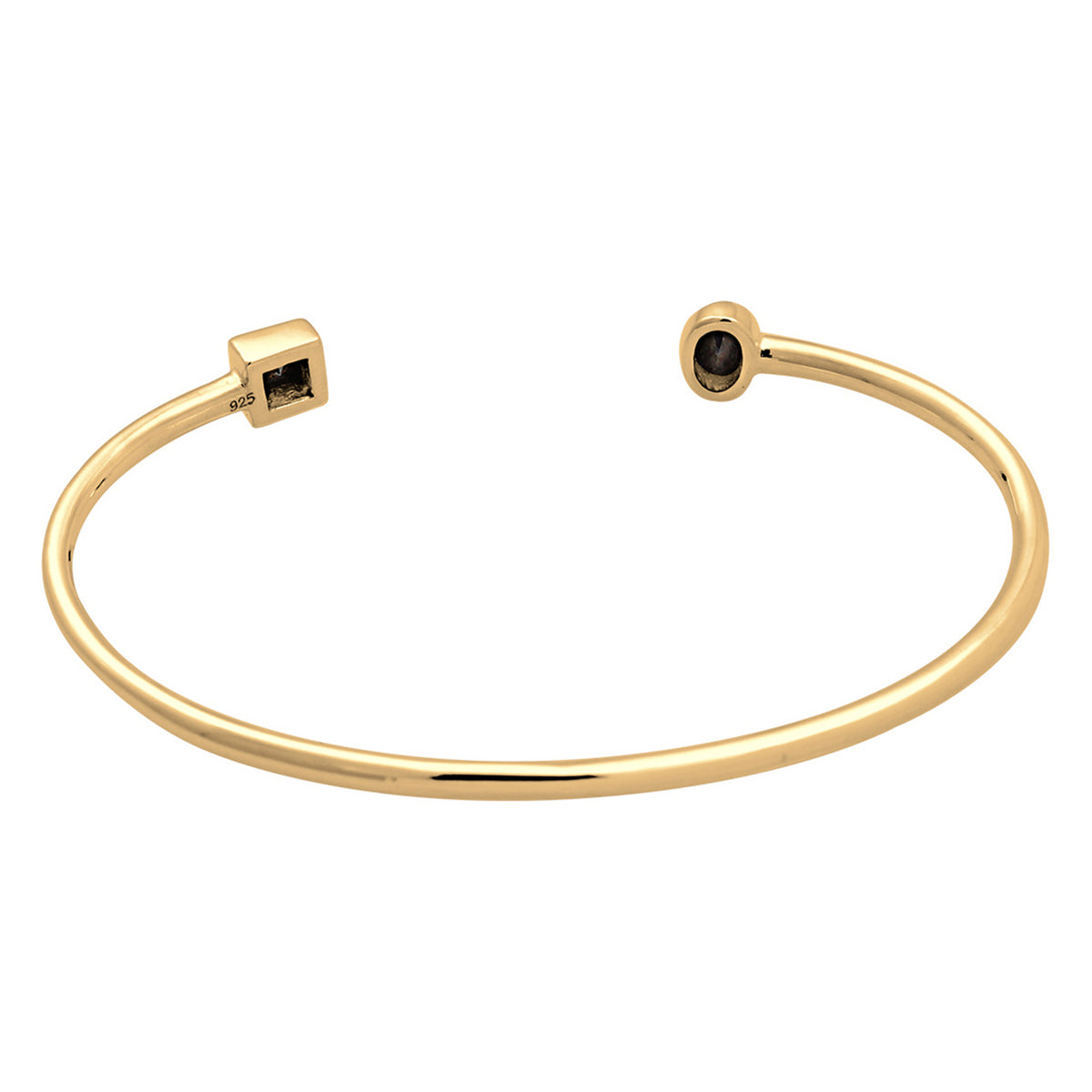 Gold - Elli | Armreif | Zirkonia ( Schwarz ) | 925 Sterling Silber vergoldet