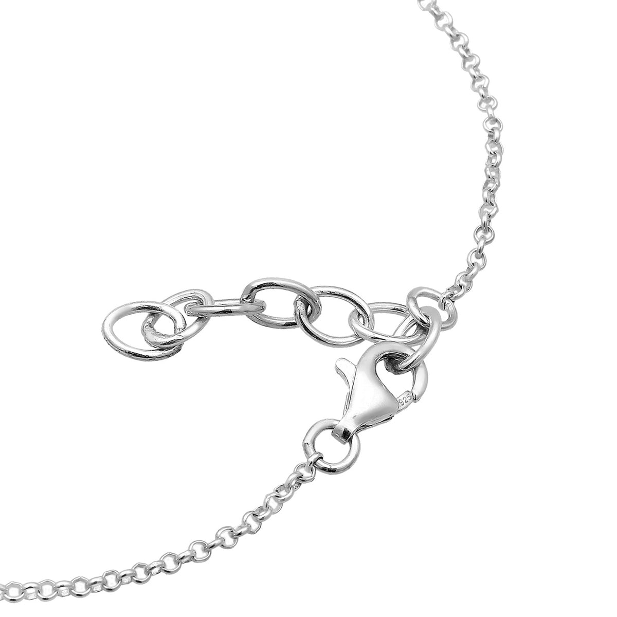 Rosa - Elli | Fußkettchen Kugel | Kristall ( Pink ) | 925er Sterling Silber