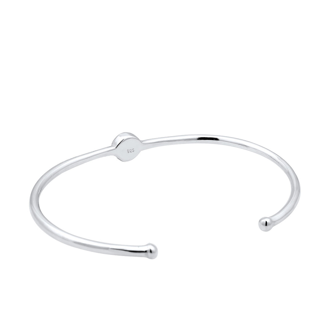 Silber - Elli | Armreif | Opal ( Weiß ) | 925er Sterling Silber