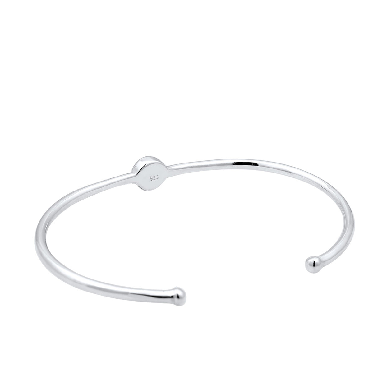 Silber - Elli | Armreif | Opal ( Weiß ) | 925er Sterling Silber