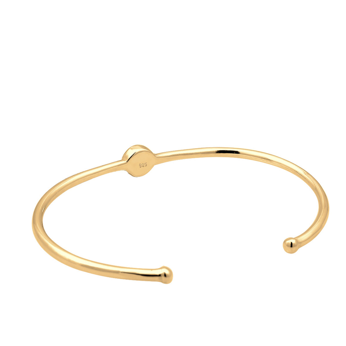 Gold - Elli | Armreif | Opal ( Weiß ) | 925 Sterling Silber vergoldet