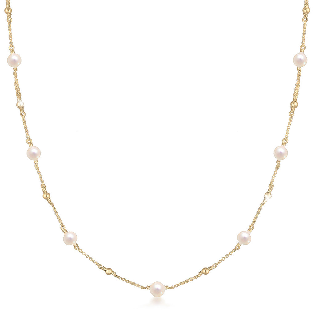 Gold - Elli | Halskette Kugel | Süßwasserperle | 925 Sterling Silber vergoldet