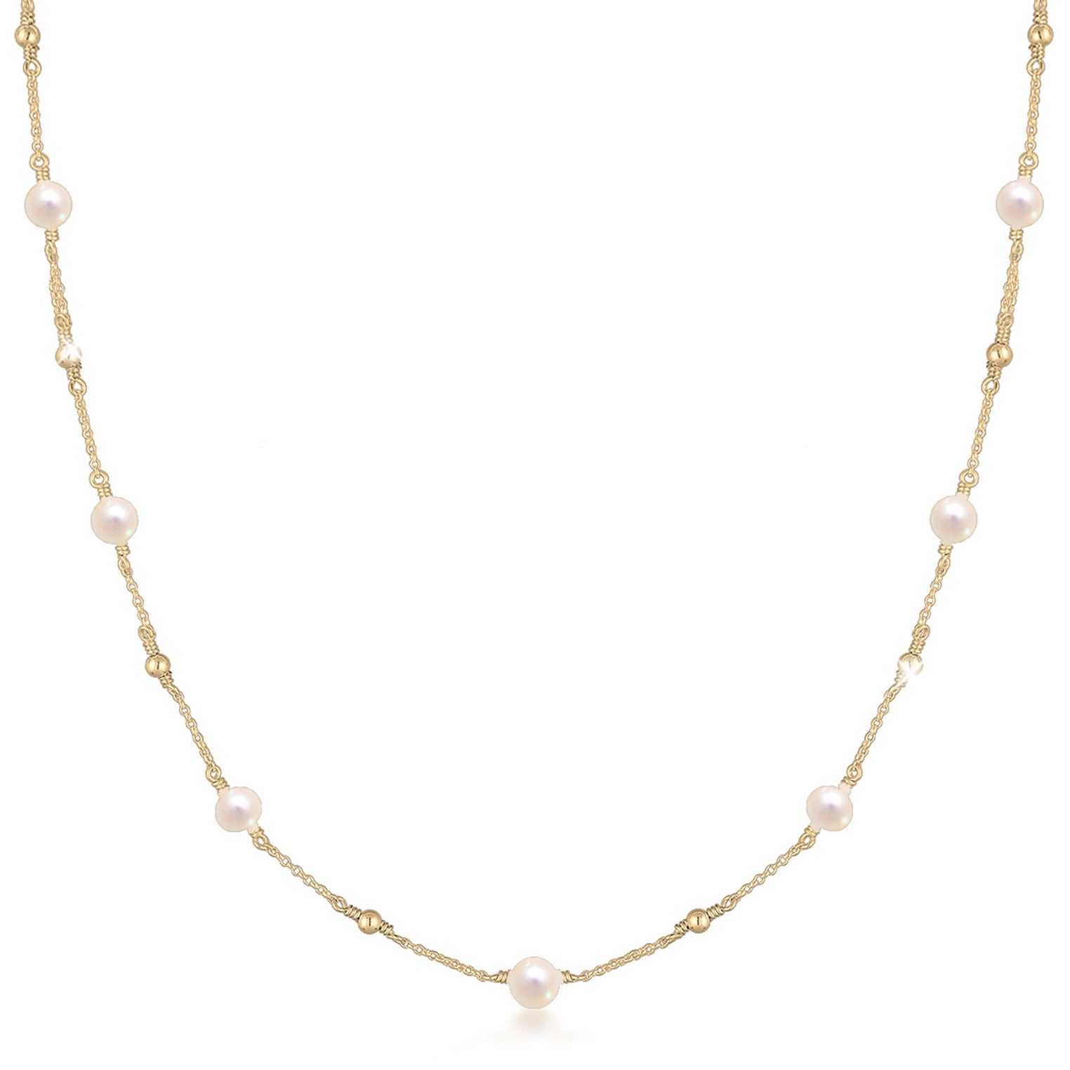 Gold - Elli | Halskette Kugel | Süßwasserperle | 925 Sterling Silber vergoldet