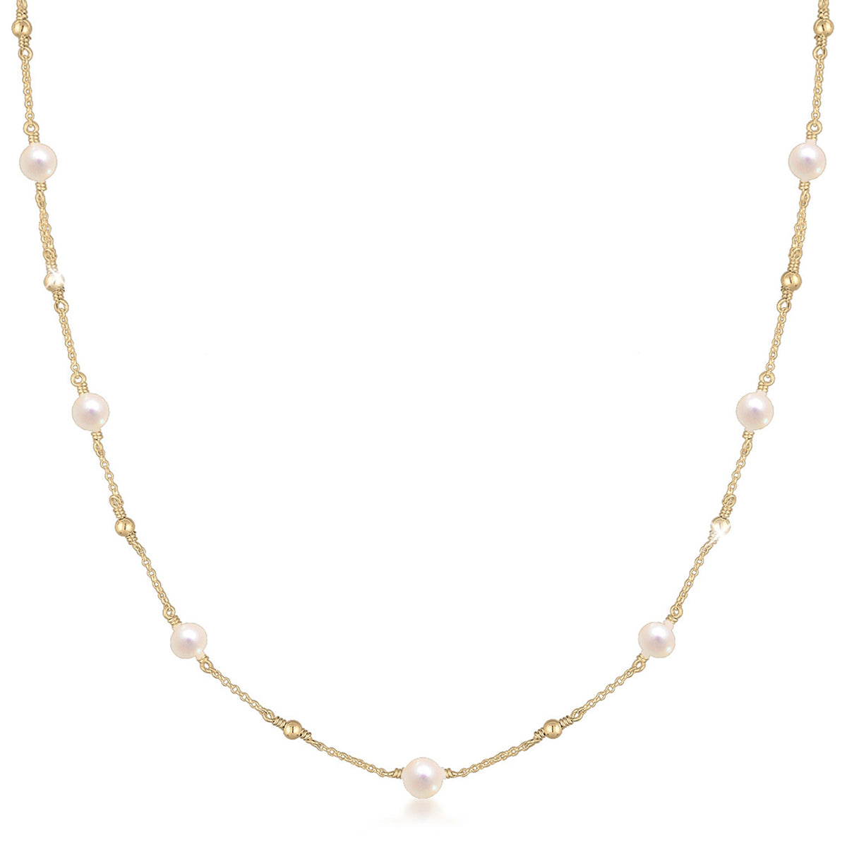 Gold - Elli | Halskette Kugel | Süßwasserperle | 925 Sterling Silber vergoldet