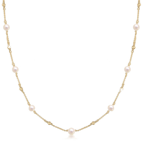 Gold - Elli | Halskette Kugel | Süßwasserperle | 925 Sterling Silber vergoldet