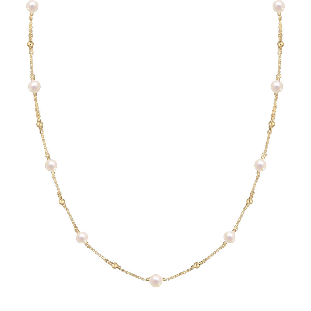 Gold - Elli | Halskette Kugel | Süßwasserperle | 925 Sterling Silber vergoldet