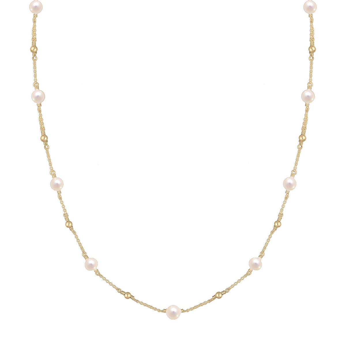 Gold - Elli | Halskette Kugel | Süßwasserperle | 925 Sterling Silber vergoldet