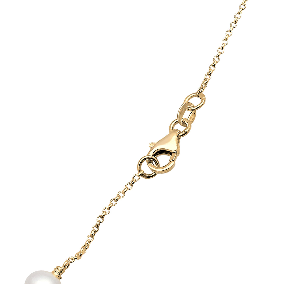 Gold - Elli | Halskette Kugel | Süßwasserperle | 925 Sterling Silber vergoldet