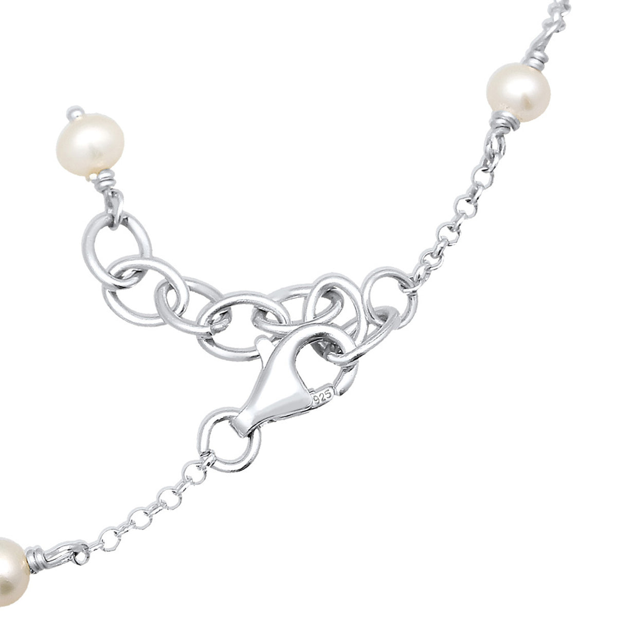 Silber - Elli | Fußkettchen | Süßwasserperle | 925er Sterling Silber