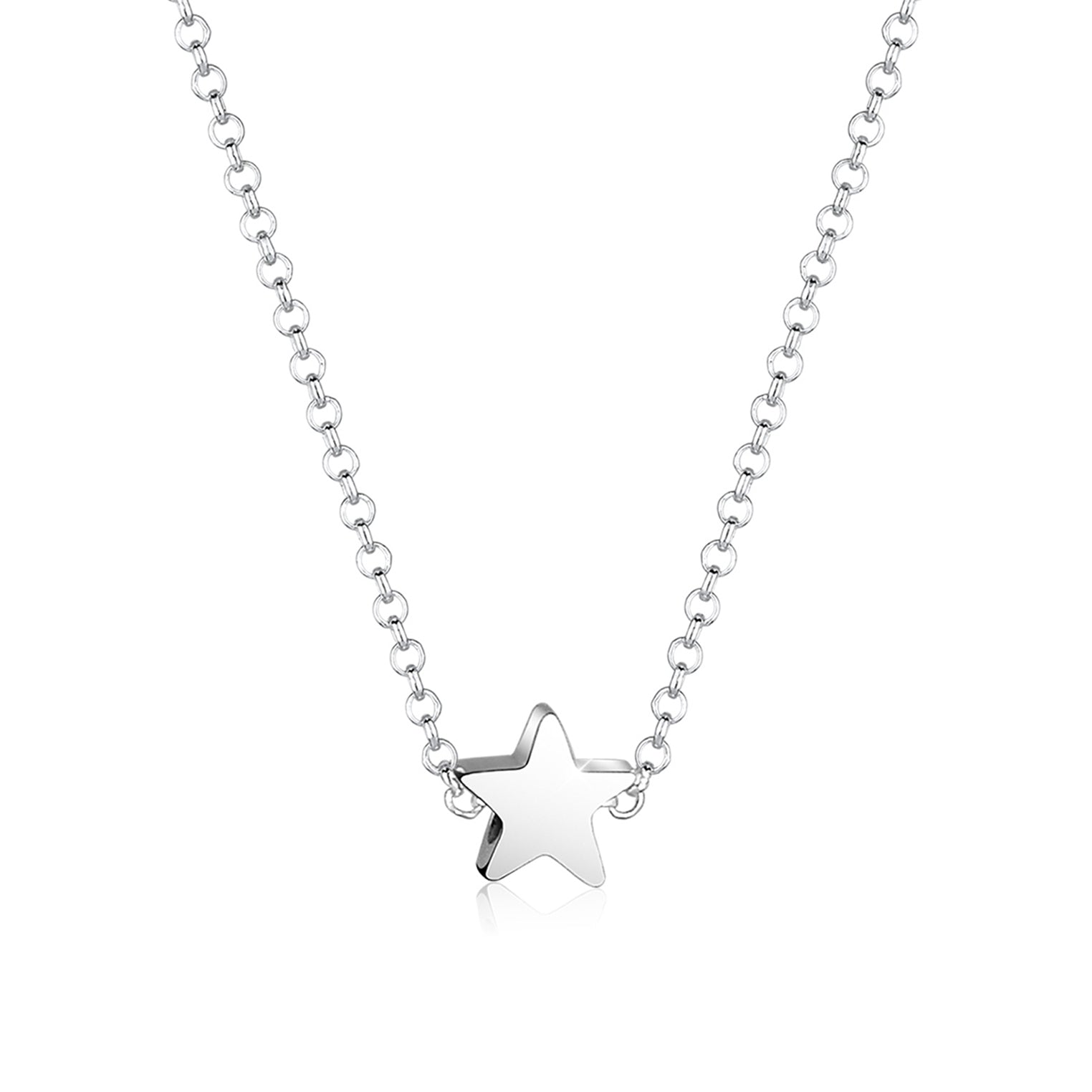 Silber - Elli | Halskette Stern | Mit Kristallen von Swarovski® (Weiß) | 925er Sterling Silber