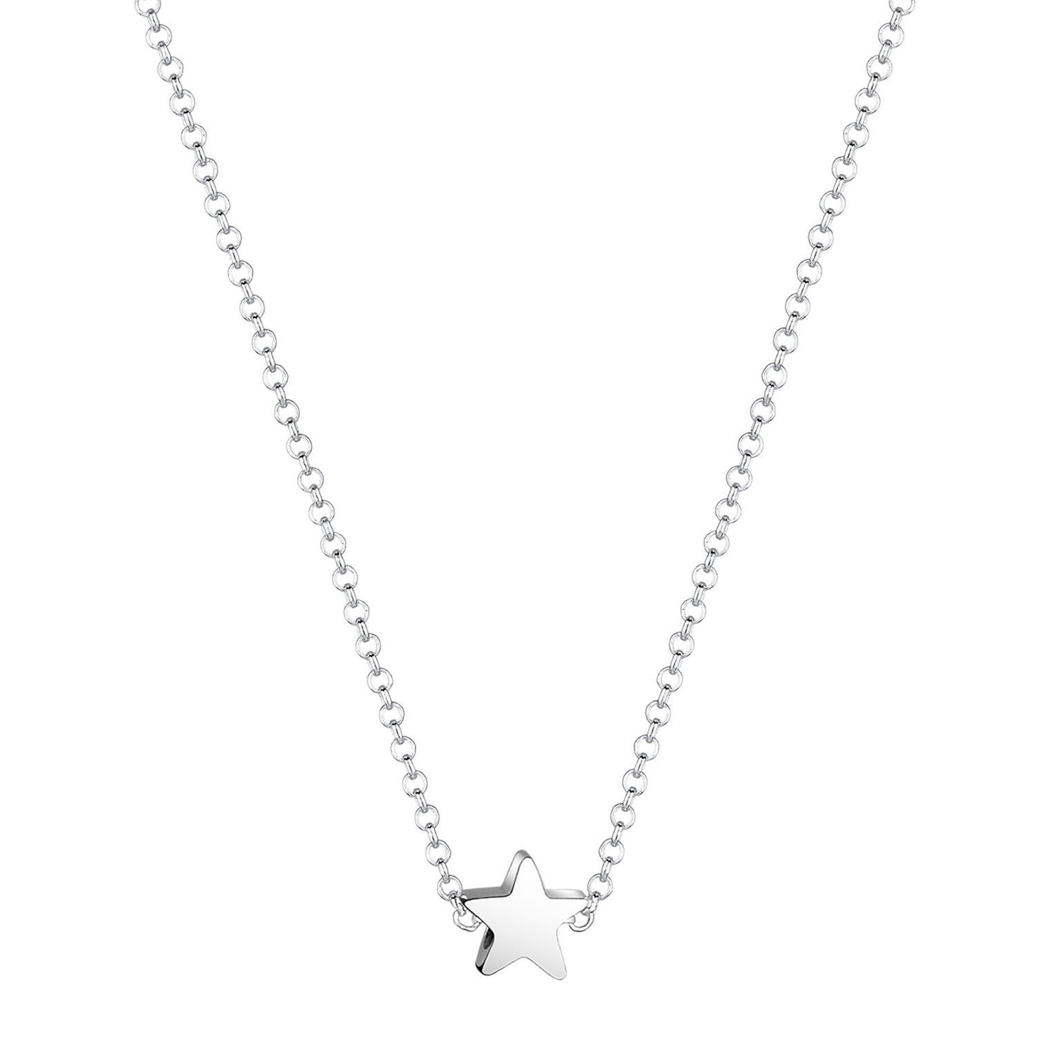 Silber - Elli | Halskette Stern | Mit Kristallen von Swarovski® (Weiß) | 925er Sterling Silber