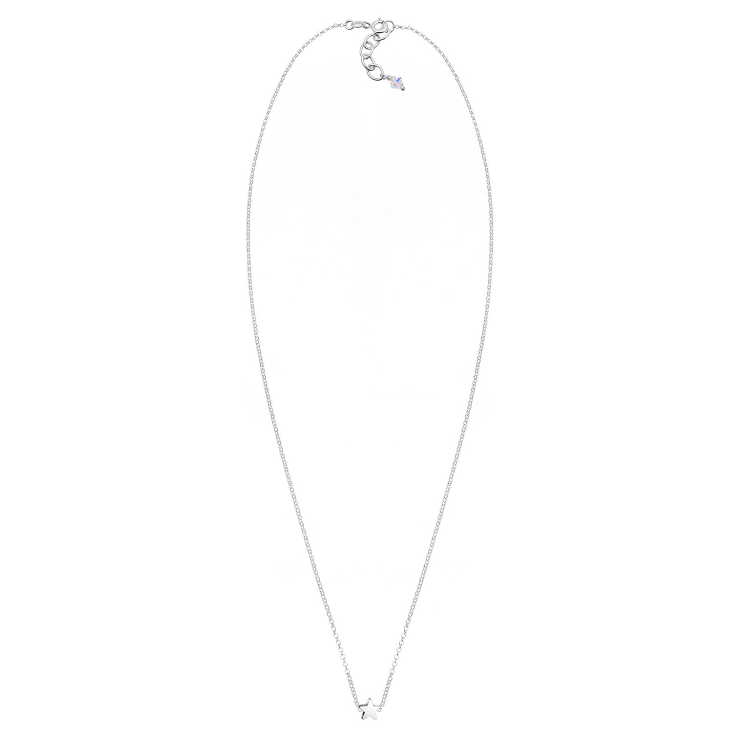 Silber - Elli | Halskette Stern | Mit Kristallen von Swarovski® (Weiß) | 925er Sterling Silber