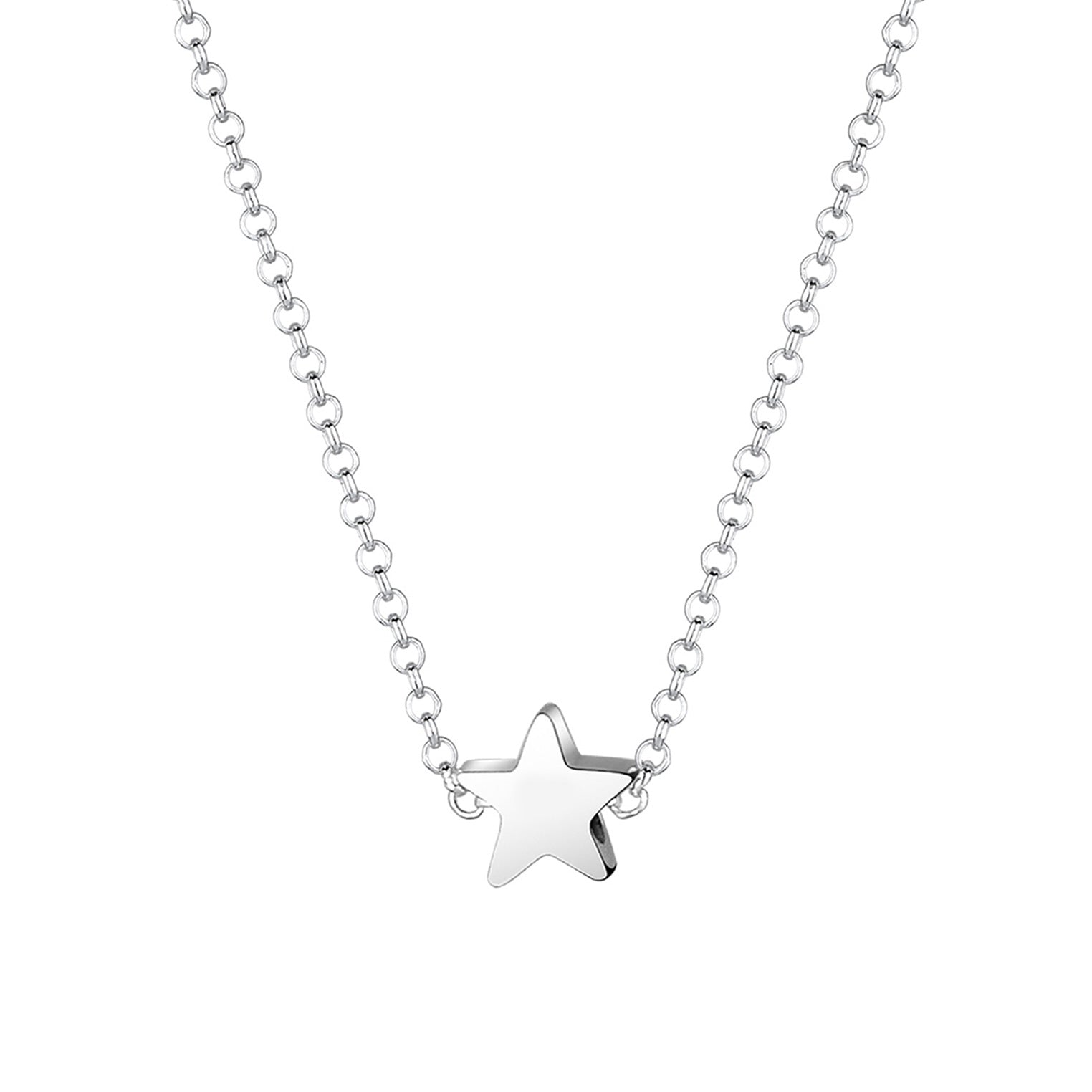 Silber - Elli | Halskette Stern | Mit Kristallen von Swarovski® (Weiß) | 925er Sterling Silber