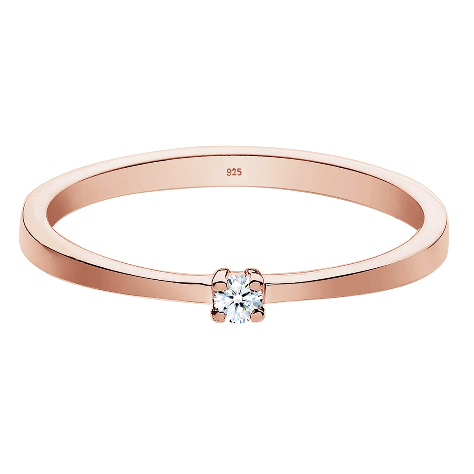 Roségold - Elli DIAMONDS | Verlobungsring | Diamant ( Weiß, 0,03 ct ) | 925 Sterling Silber Rosegold