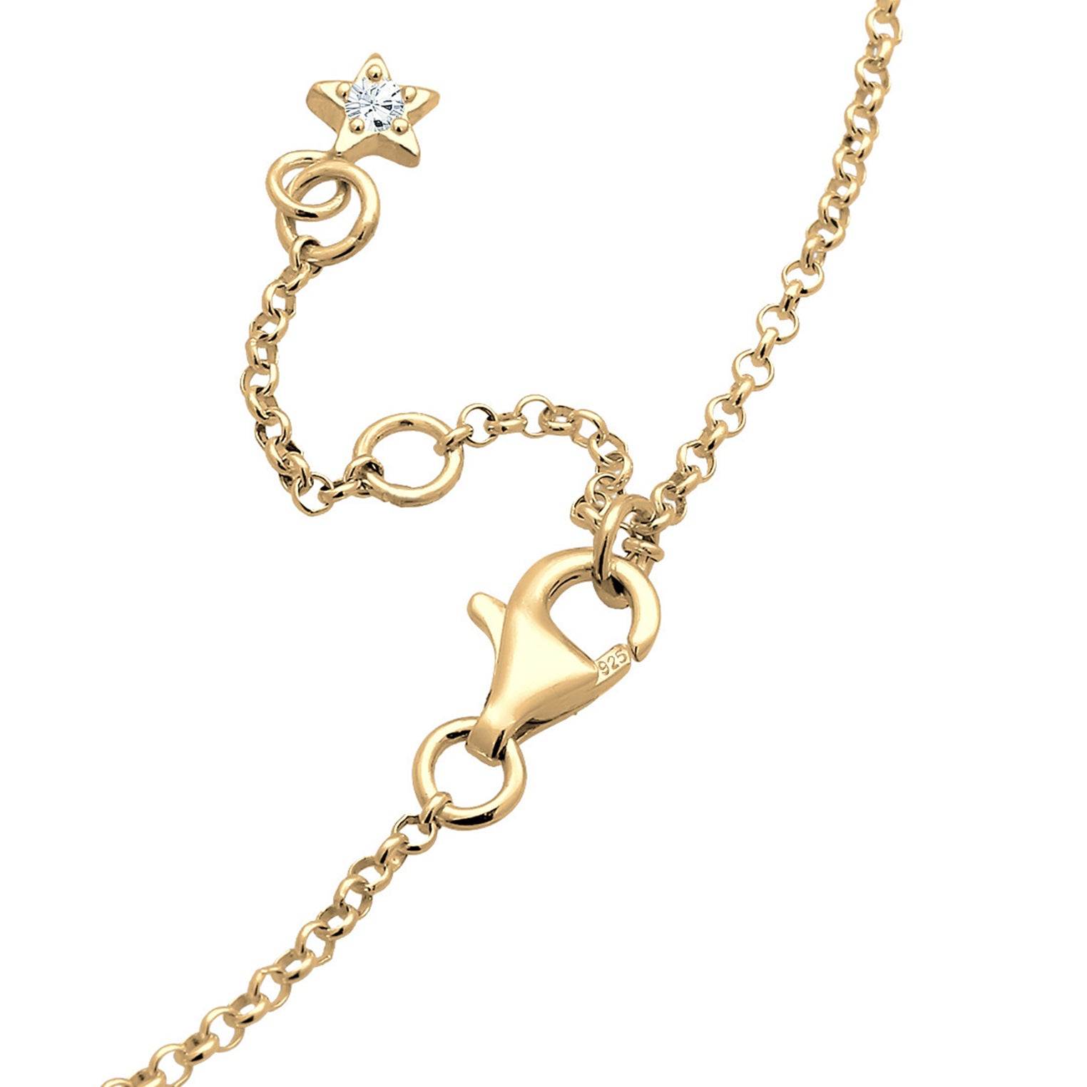 Gold - Elli | Fußkettchen Astro | Mit Kristallen von Swarovski® (Weiß) | 925 Sterling Silber vergoldet